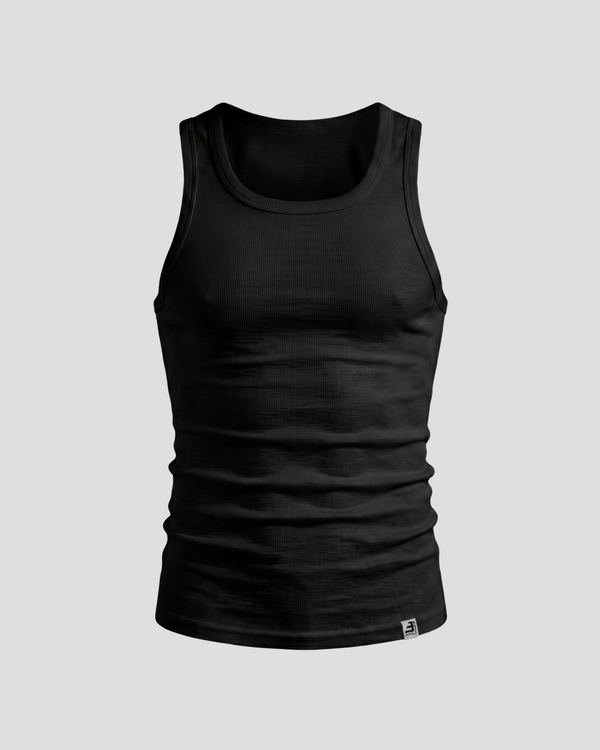 EW-ORIGIN | SİYAH RIBBED TANK-TOP