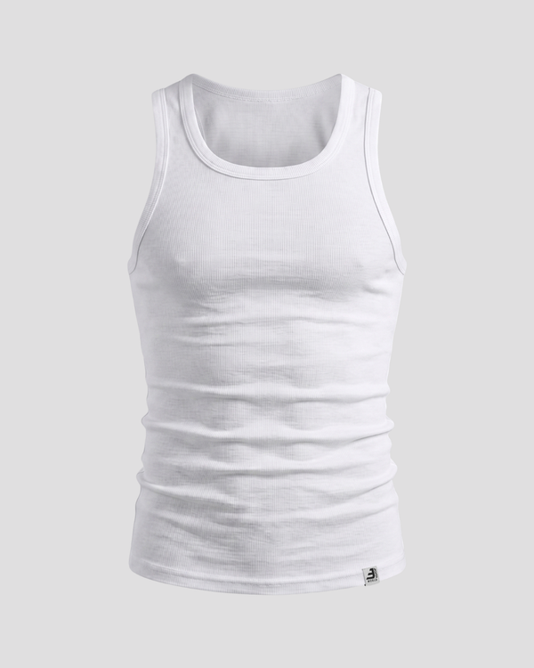 EW-ORIGIN | BEYAZ RIBBED TANK-TOP