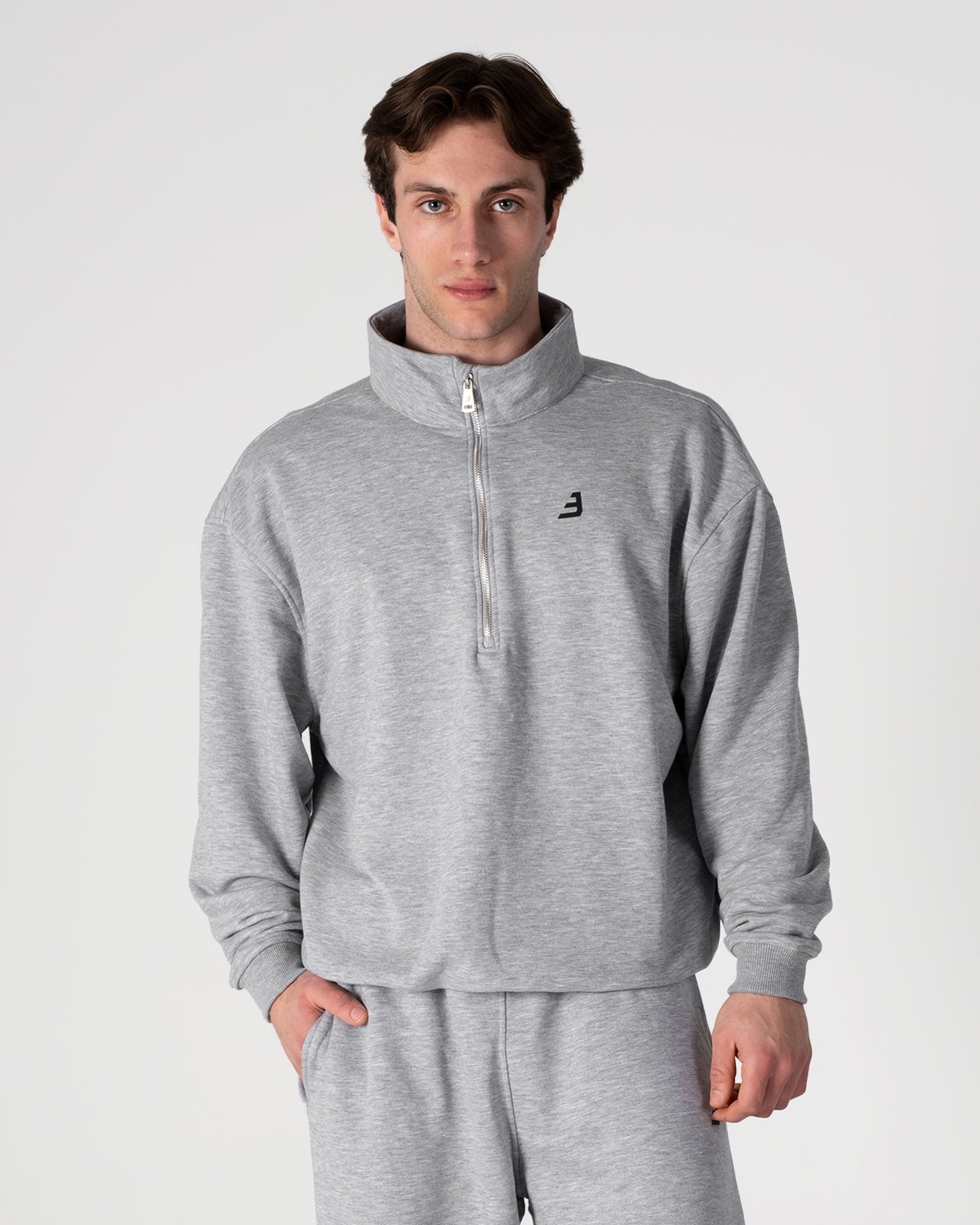 HALF-ZIP SWEATSHIRT GRİ