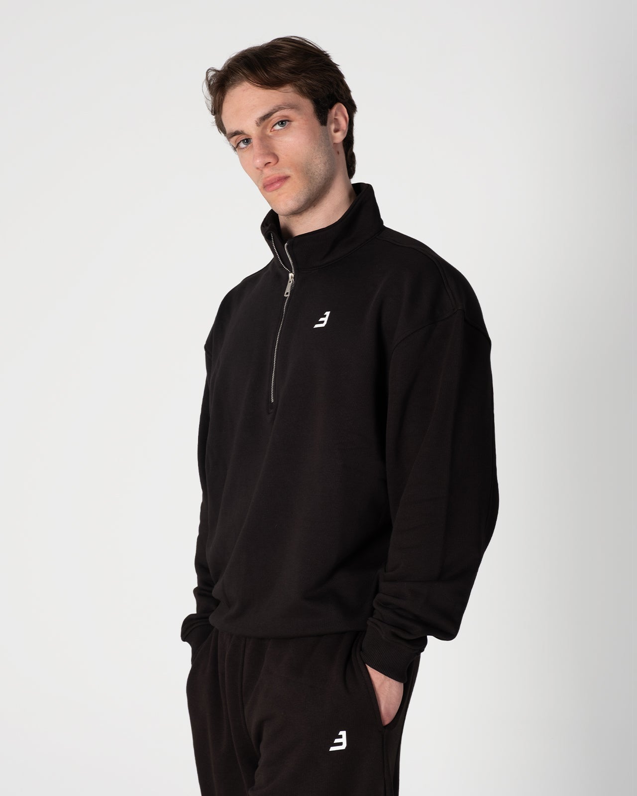 HALF-ZIP SWEATSHIRT SİYAH