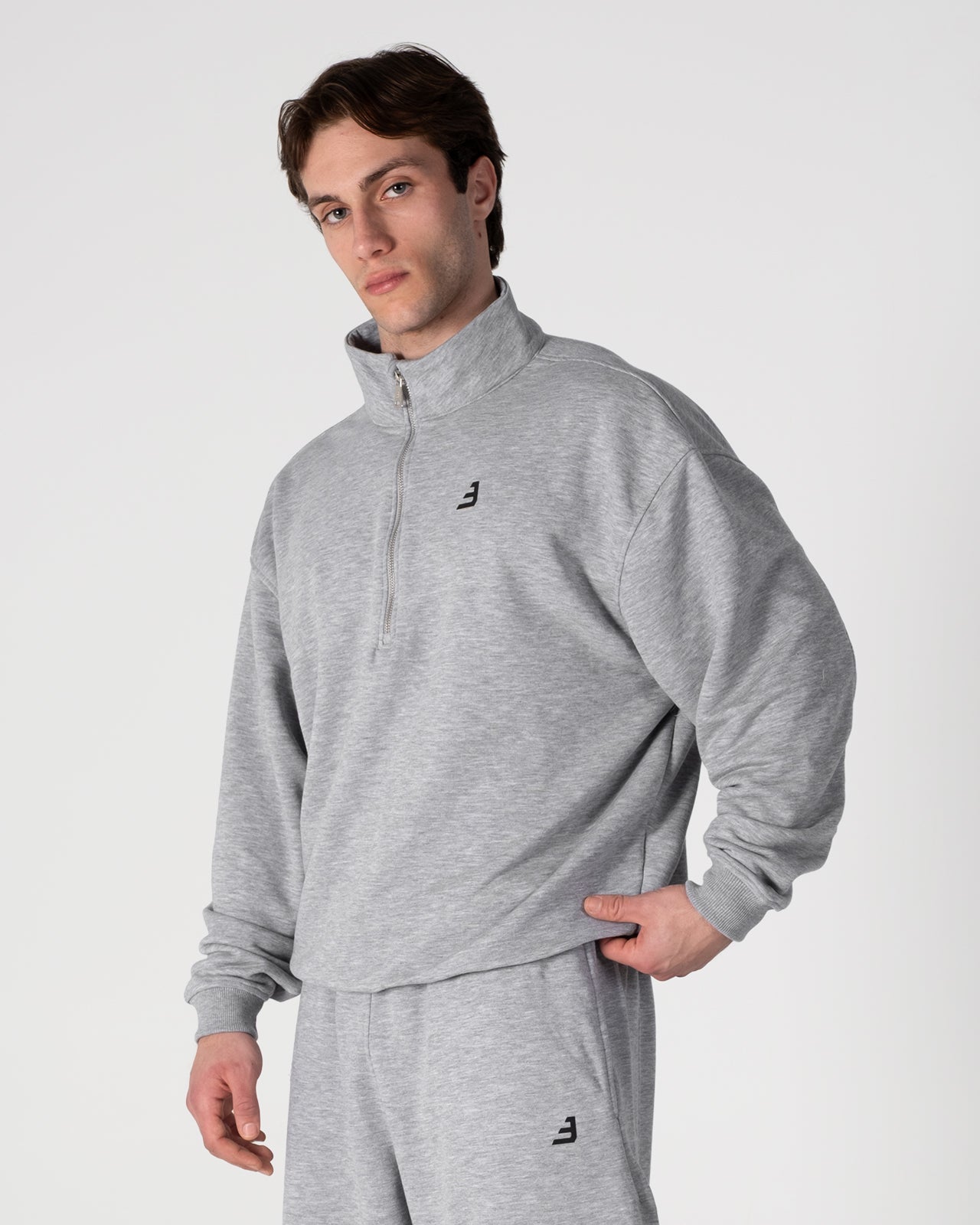 HALF-ZIP SWEATSHIRT GRİ