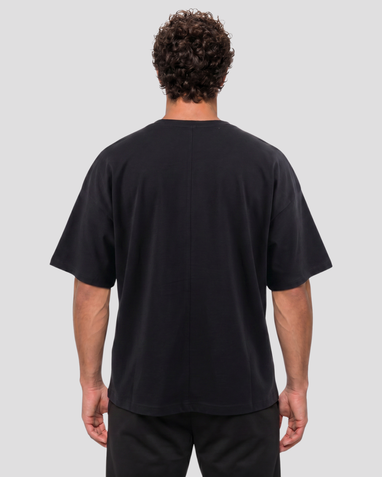 EW-ORIGIN | SİYAH LOGO OVERSIZE T-SHIRT