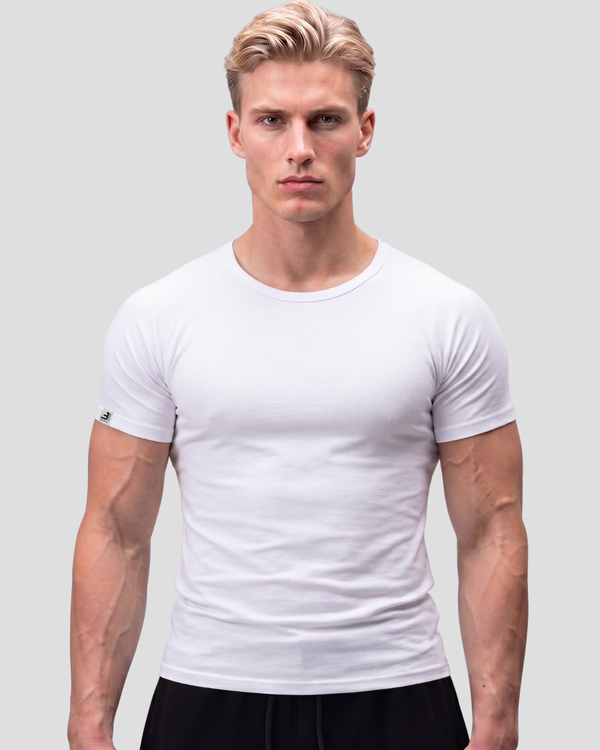 EW-ORIGIN | BEYAZ RIBBED MUSCLE FIT T-SHIRT