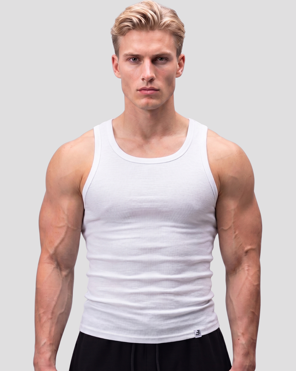 EW-ORIGIN | BEYAZ RIBBED TANK-TOP